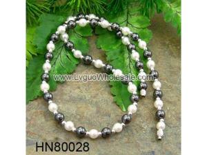 Freshwater Pearl Beads Hematite Beads Stone Chain Choker Fashion Women Necklace